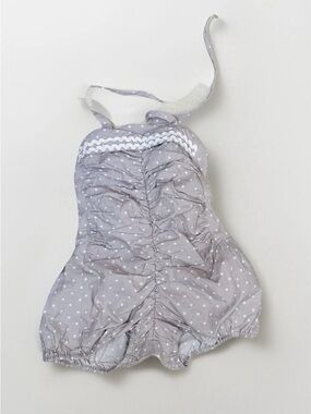 DAGMAR DALEY Gray Polka Dot Baby Romper